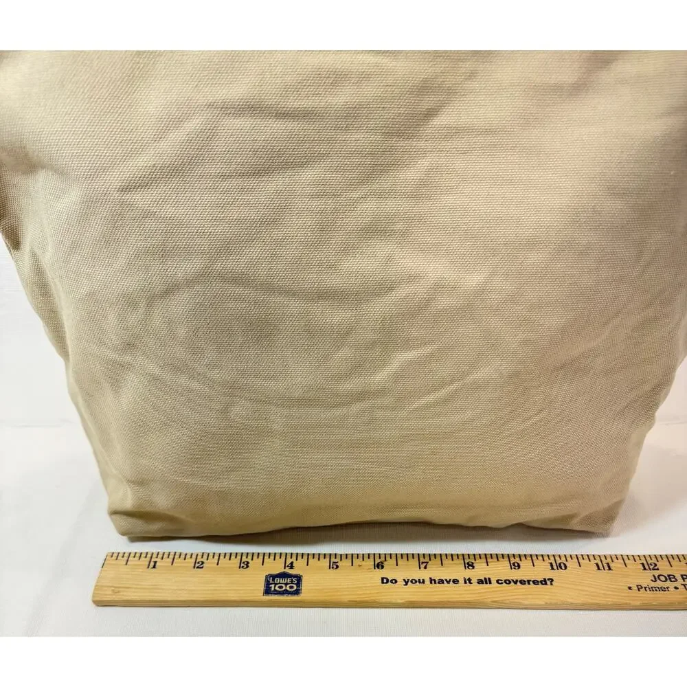 Red Valentino Cosmetic Case Beige Coated Canvas Zip Pouch Makeup Travel Clutch